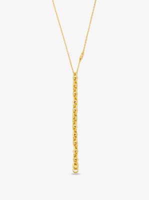 MK Astor Small Precious Metal-Plated Sterling Silver Link Necklace - Gold - Michael Kors