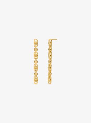 Michael Kors Astor Precious Metal-plated Sterling Silver Link Drop Earrings In Gold