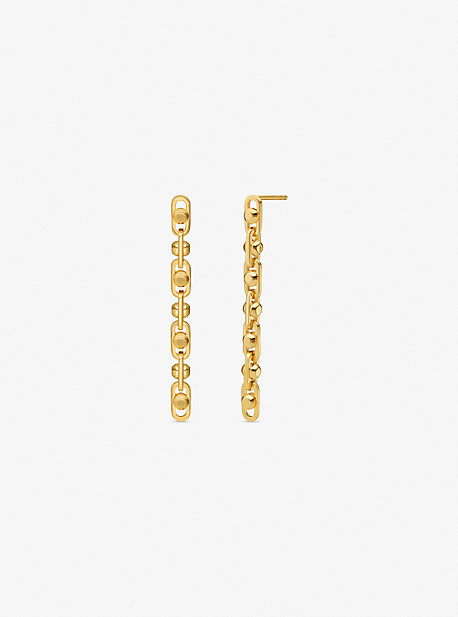 Michael Kors Astor Precious Metal-plated Sterling Silver Link Drop Earrings In Gold