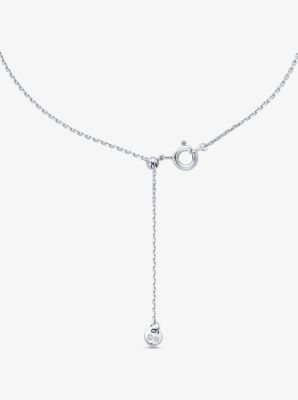 Precious Metal-Plated Sterling Silver Cubic Zirconia Necklace