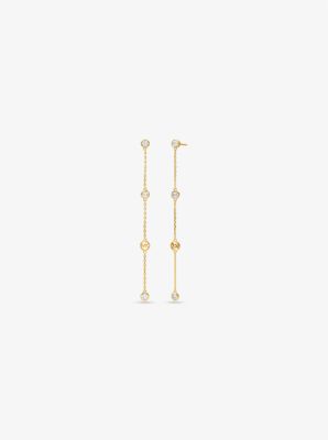 Precious Metal-Plated Sterling Silver Cubic Zirconia Drop