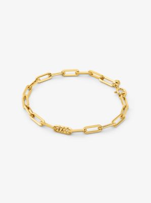 Precious Metal-Plated Sterling Silver Chain-Link Bracelet