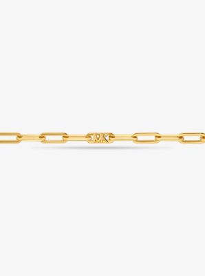 Precious Metal-Plated Sterling Silver Chain-Link Bracelet