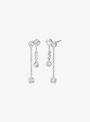 Precious Metal-Plated Sterling Silver Bezel Drop Earrings image number 0