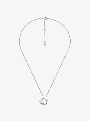 Precious Metal-Plated Sterling Silver Heart Pendant Necklace