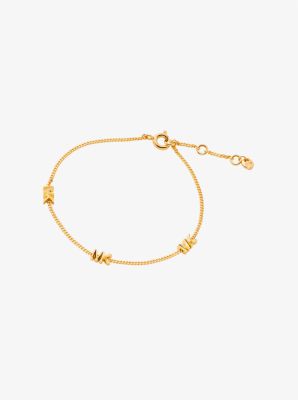 Precious Metal-Plated Sterling Silver Logo Bracelet