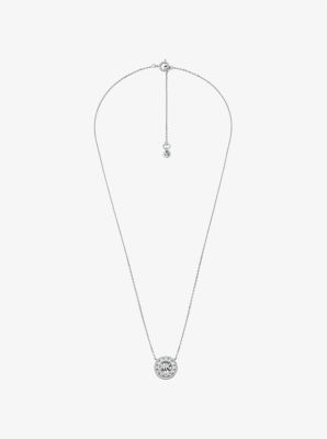 Halskette Fulton mit Edelmetallbeschichtung und Logo-Anhänger mit Pavé