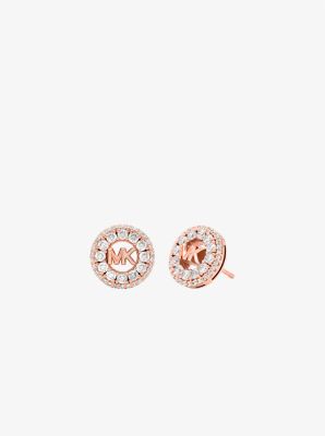 Ohrstecker Fulton mit Edelmetallbeschichtung, Logo und Pavé
