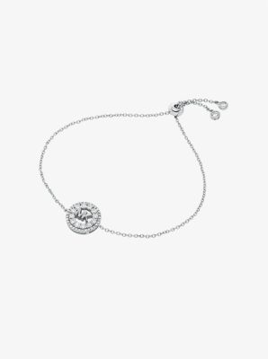 MK Armband Fulton Mit Edelmetallbeschichtung, Schiebeknoten Und Pavé-Logo - Silberton