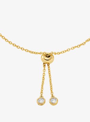Bracelet à glissière Fulton plaqué en métal précieux et à logo serti pavé