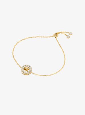 MK Armband Fulton Mit Edelmetallbeschichtung, Schiebeknoten Und Pavé-Logo - Goldton