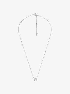 Fulton Precious-Metal Plated Sterling Silver Pavé Logo Charm Necklace and Earrings Gift Set