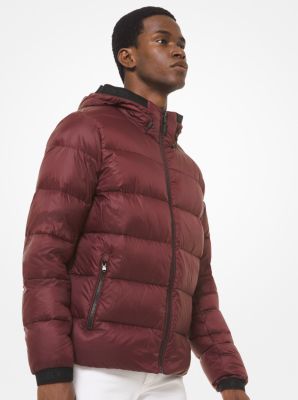 Quilted Nylon Hooded Puffer Jacket 