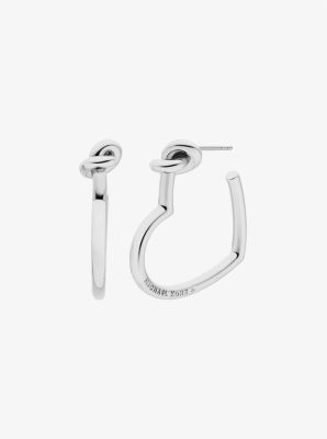 Knotted Heart Hoop Earrings