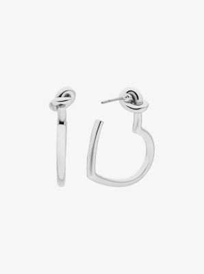 Knotted Heart Hoop Earrings