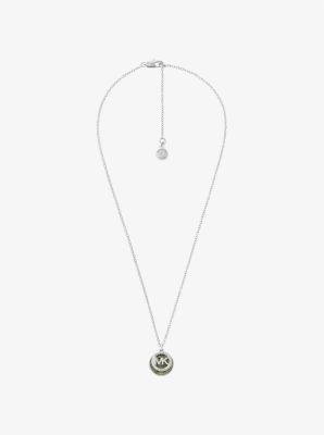 Michael Kors Pavé Logo Necklace In Metallic