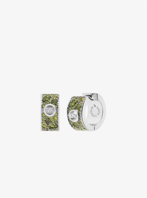 Michael Kors Pavé Huggie Earrings In Green