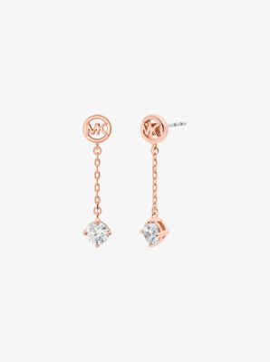 Logo and Cubic Zirconia Drop Earrings 41$