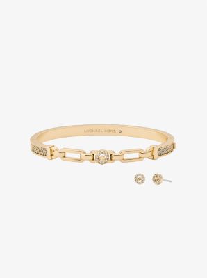 Pavé Logo Bangle and Stud Earrings Gift Set