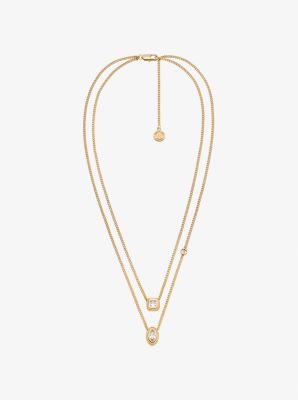 Cubic Zirconia Double Layered Necklace
