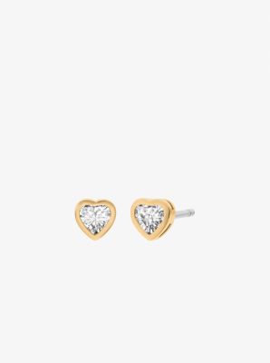 Cubic Zirconia Hearts Slider Bracelet and Stud Earrings in GOLD | Michael Kors