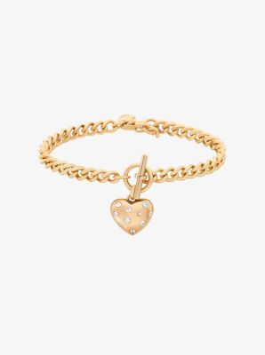 Pav&eacute; Heart Charm Bracelet