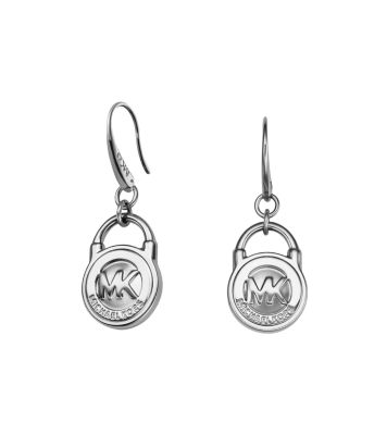 Logo PadLock Silver-Tone Earrings