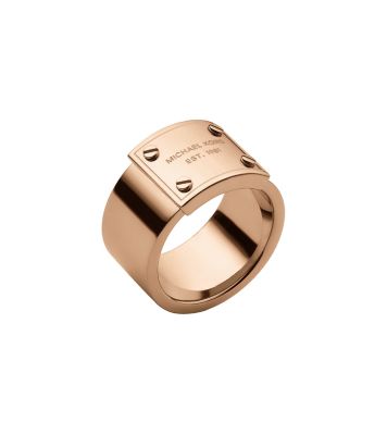 Michael kors logo plaque hot sale ring