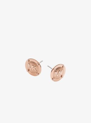 Logo Rose Gold-Tone Stud Earrings