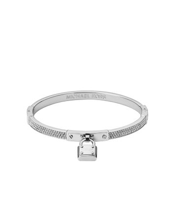 Michael kors silver lock on sale bracelet