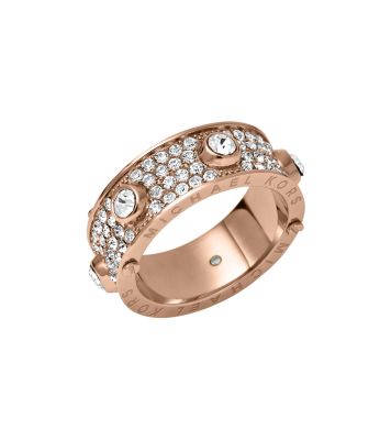 Michael kors pave ring rose best sale gold