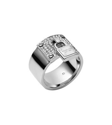 Silver Tone PadLock Charm Ring Michael Kors Canada