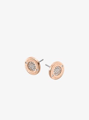 Michael kors sterling rose gold pave store stud earrings