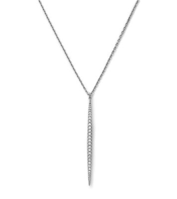 Matchstick Pavé Silver-Tone Charm Necklace | Michael Kors