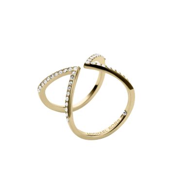 Michael kors gold clearance pave ring