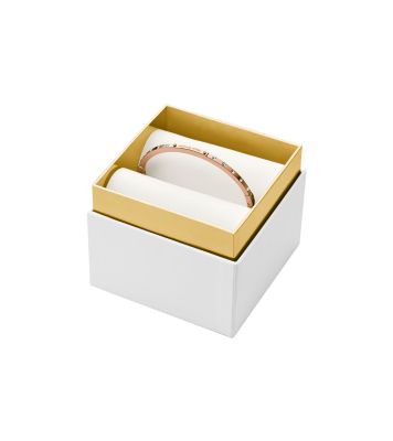 Pav&eacute; Rose Gold-Tone Bangle