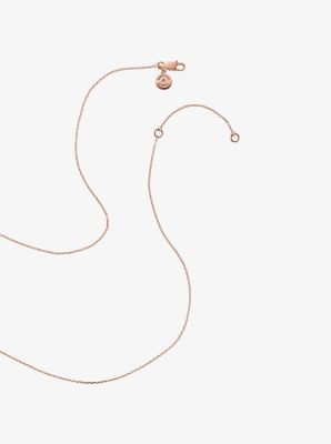 Collier de ton or rose &agrave; breloque en c&oelig;ur et &agrave; pav&eacute;