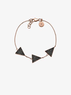 Pav&eacute; Triangle Rose Gold-Tone Bracelet