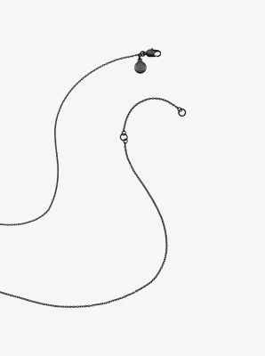 Pav&eacute; Triangle Black-Pendant Necklace