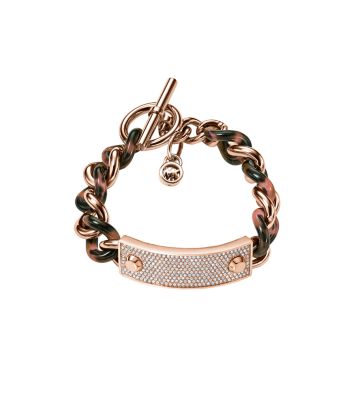 Pulsera de acetato con dise&ntilde;o carey con incrustaciones