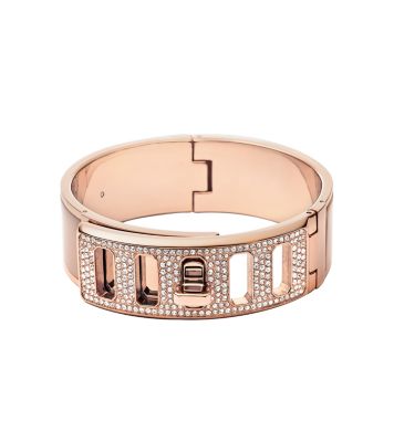 Rose Gold Tone and Acetate Turnlock Bangle Michael Kors Canada