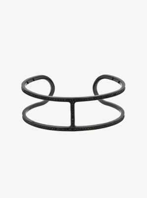 Pavé Black-Tone Geometric Cuff image number 0