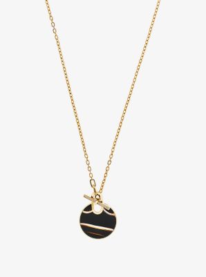 Michael kors pave circle hot sale necklace