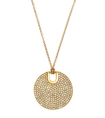 Michael kors gold disc hot sale necklace