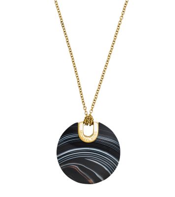 Gold Tone Black Agate Pendant Necklace Michael Kors Canada