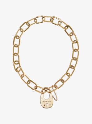 Gold-Tone Padlock Necklace | Michael Kors
