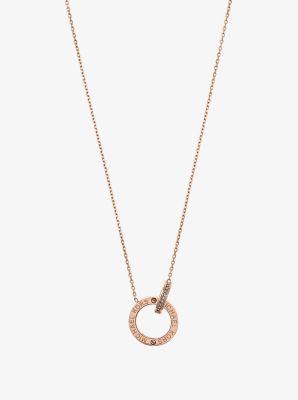 Michael kors gold circle hot sale necklace