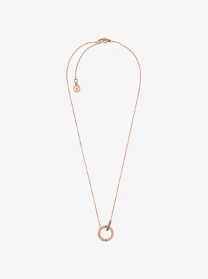 Michael kors rose gold deals circle necklace