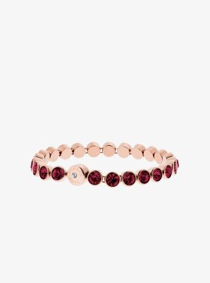 Burgundy Crystal Rose Gold-Tone Tennis Bracelet