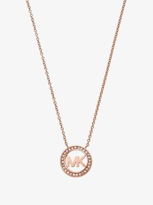 Michael kors necklace store rose gold circle